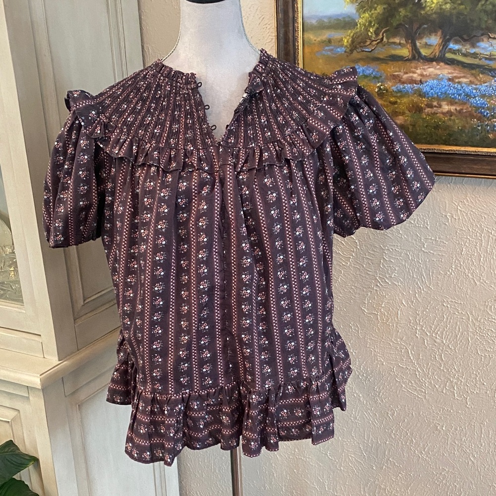 AUREUM Purple Patterned Blouse - image 1